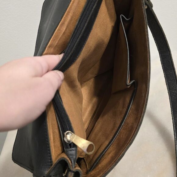 FEDELE OXFORD England Dark Gray Genuine Leather Briefcase Bag Handcrafted - Picture 8 of 12